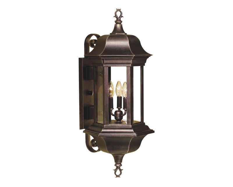Manor Signature, Medium, aluminum, Wall Mount, Clear acrylic, (3) 25W B10, 120V